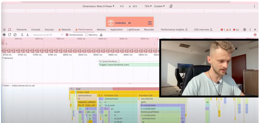 Bartek Miś podczas prowadzenia lekcji online